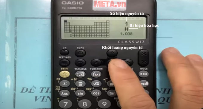 Cách sử dụng bảng tuần hoàn trên máy tính Casio FX 880BTG