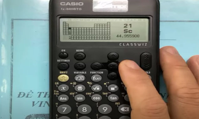 Cách sử dụng bảng tuần hoàn trên máy tính Casio FX 880BTG