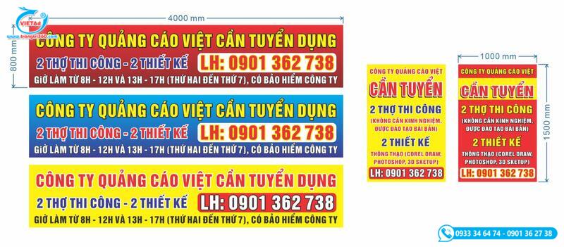 Lưu ý về thiết kế khi làm băng rôn tuyển dụng