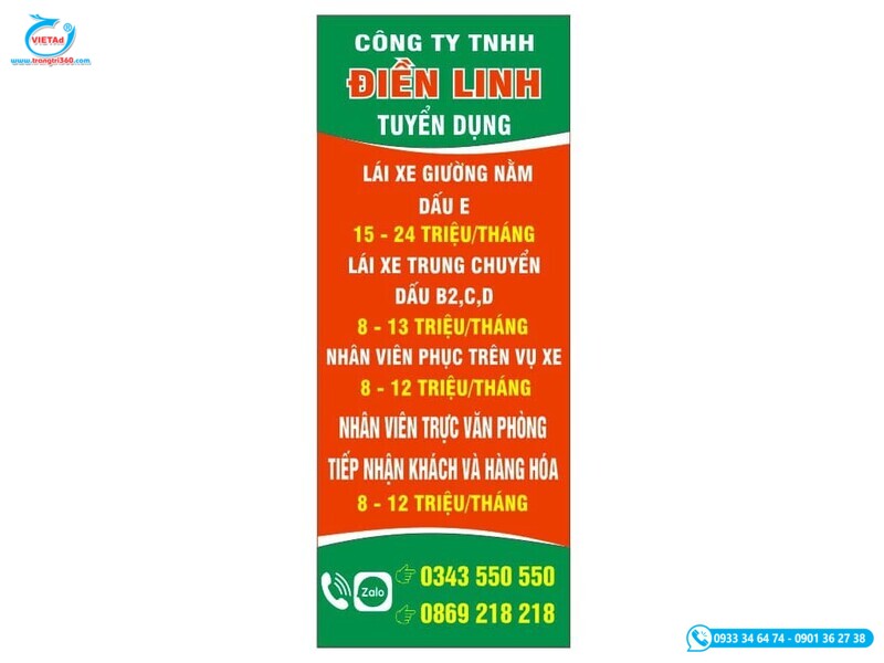 Thiết kế băng rôn tuyển dụng nổi bật