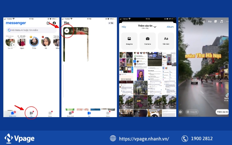 Đăng story từ ứng dụng Messenger - 60 giây