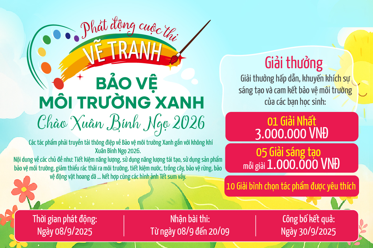 Phát động cuộc thi vẽ tranh “Bảo vệ môi trường xanh - Chào xuân bính ngọ 2026”