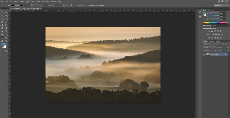 Mở hình ảnh bằng Photoshop 