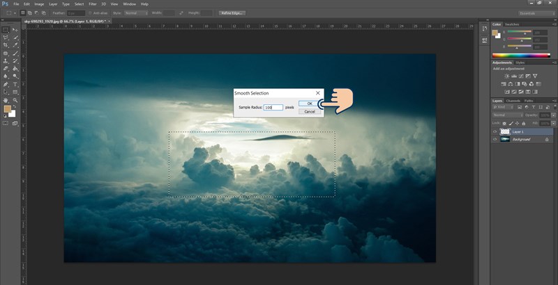 Điều chỉnh Pixels phù hợp và bấm OK