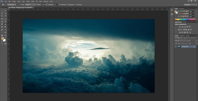 Mở hình ảnh bằng Photoshop