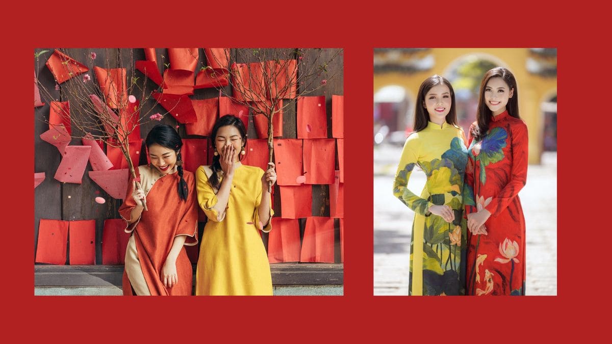 Cách ạo dáng chụp ảnh áo dài 2 người