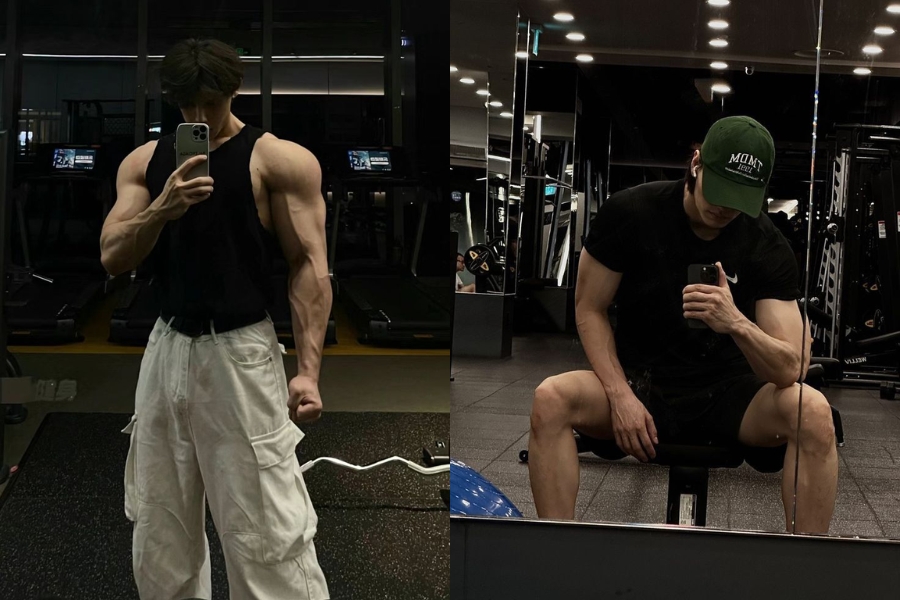 Khoe trọn cơ bắp với cách chụp trước gương phòng gym