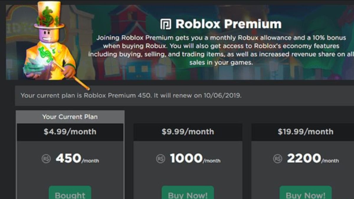 Cách kiếm tiền trong Roblox bằng cách tham gia Roblox Premium