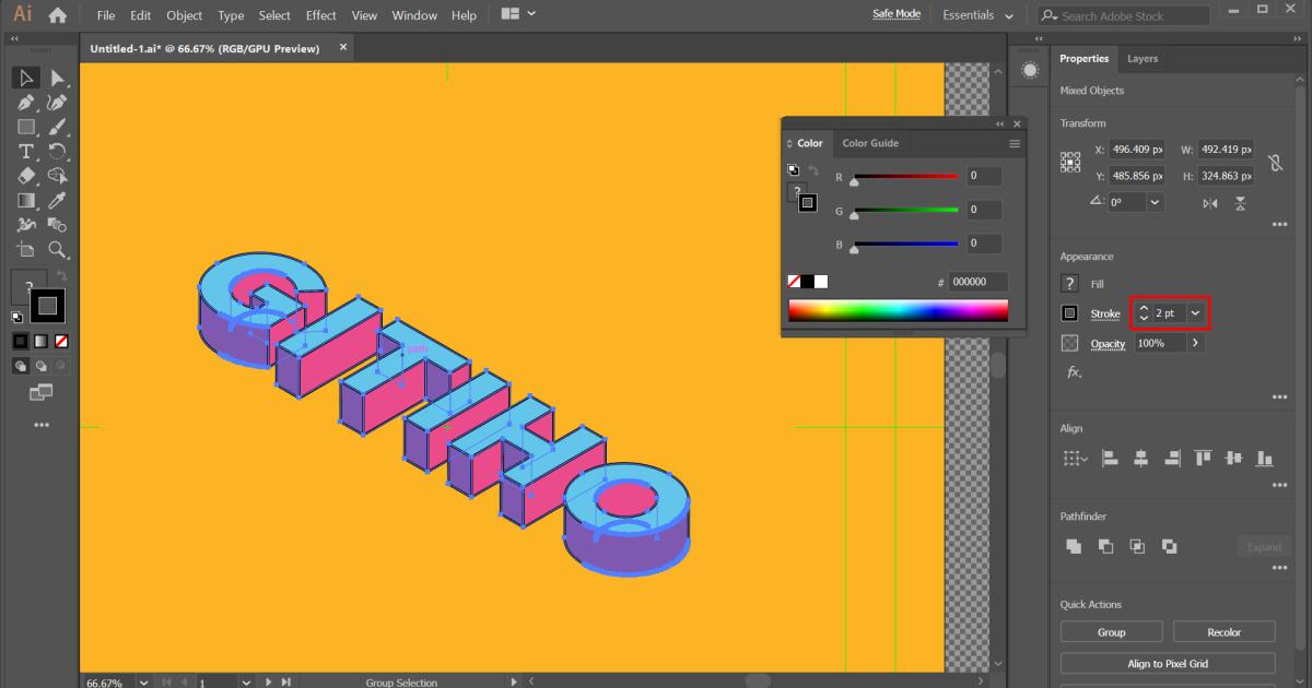 Hướng dẫn cách tạo hiệu ứng chữ 3D trong AI cực đơn giản