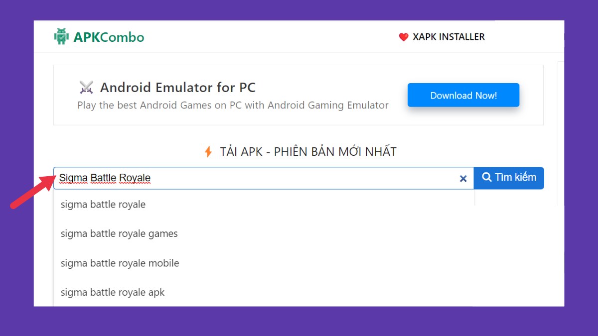 Cách tải Sigma Battle Royale trên điện thoại Android bước 2