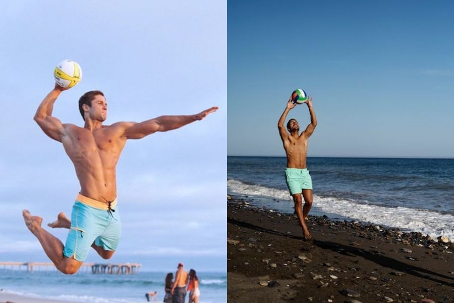 Cách tạo dáng chụp hình đang chơi thể thao trên bãi biển