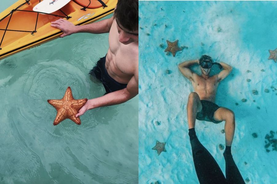 Cách tạo dáng chụp hình ở bãi biển với sao biển