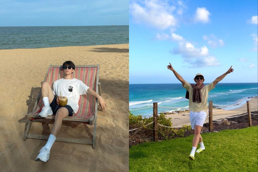 Gợi ý về cách tạo dáng chụp hình ở bãi biển cho nam với phụ kiện kính râm