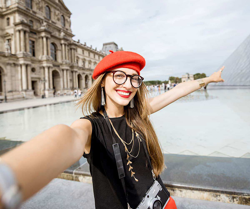 Chụp selfie với cảnh vật xung quanh