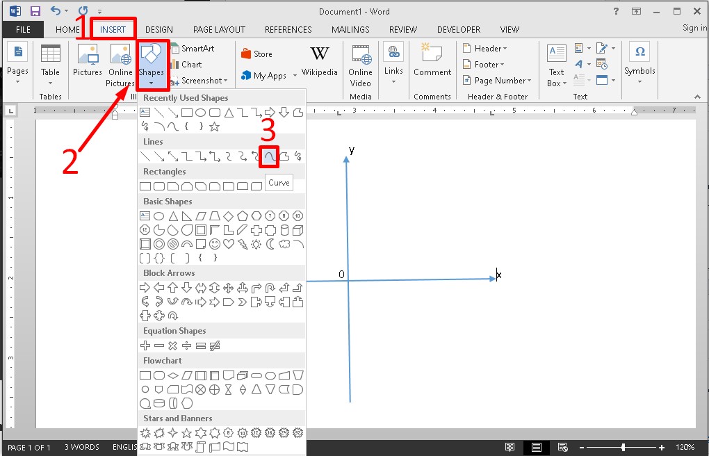 Vẽ tọa độ Oxy cho đồ thị hàm số bậc hai bước 1