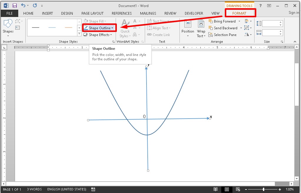 Vẽ tọa độ Oxy cho đồ thị hàm số bậc hai bước 3.1