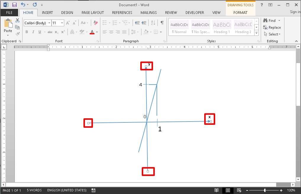Thêm đồ thị cho hàm số bậc hai trog Word với giá trị được cho trước bước 2