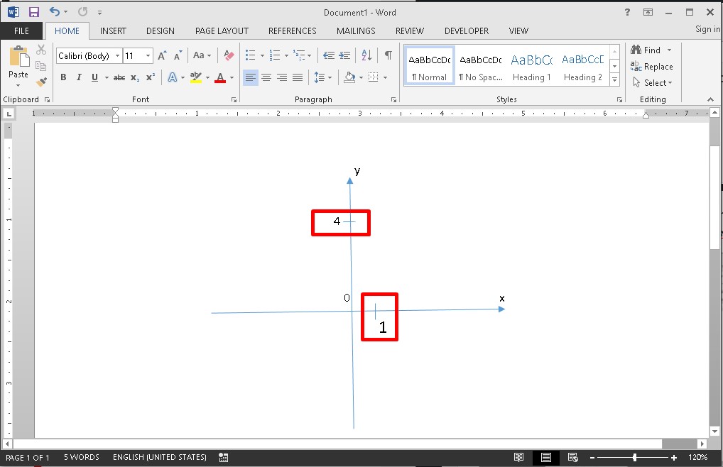 Vẽ đồ thị Word với hàm số bậc nhất được cho trước bước 2