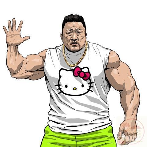 Hello Kitty cơ bắp khoe dáng mạnh mẽ cực kỳ bựa.