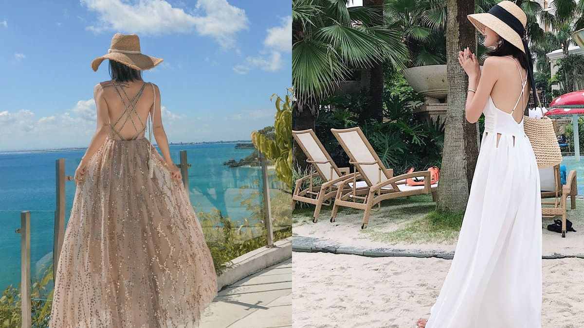 Cách tạo dáng với mũ rộng vành chụp ảnh đẹp khi mặc váy maxi dài