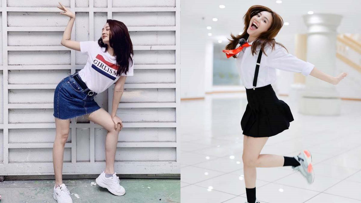 Cách tạo dáng chụp ảnh đẹp khi mặc váy ngắn xòe với tạo dáng tinh nghịch