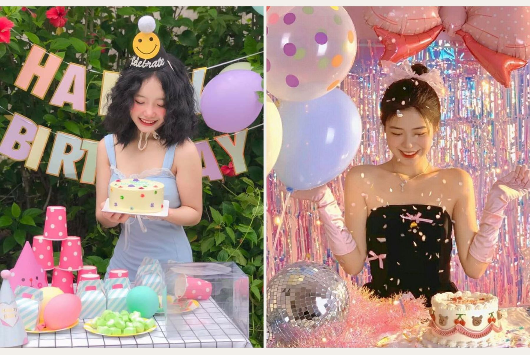 cách tạo dáng chụp ảnh với bánh sinh nhật