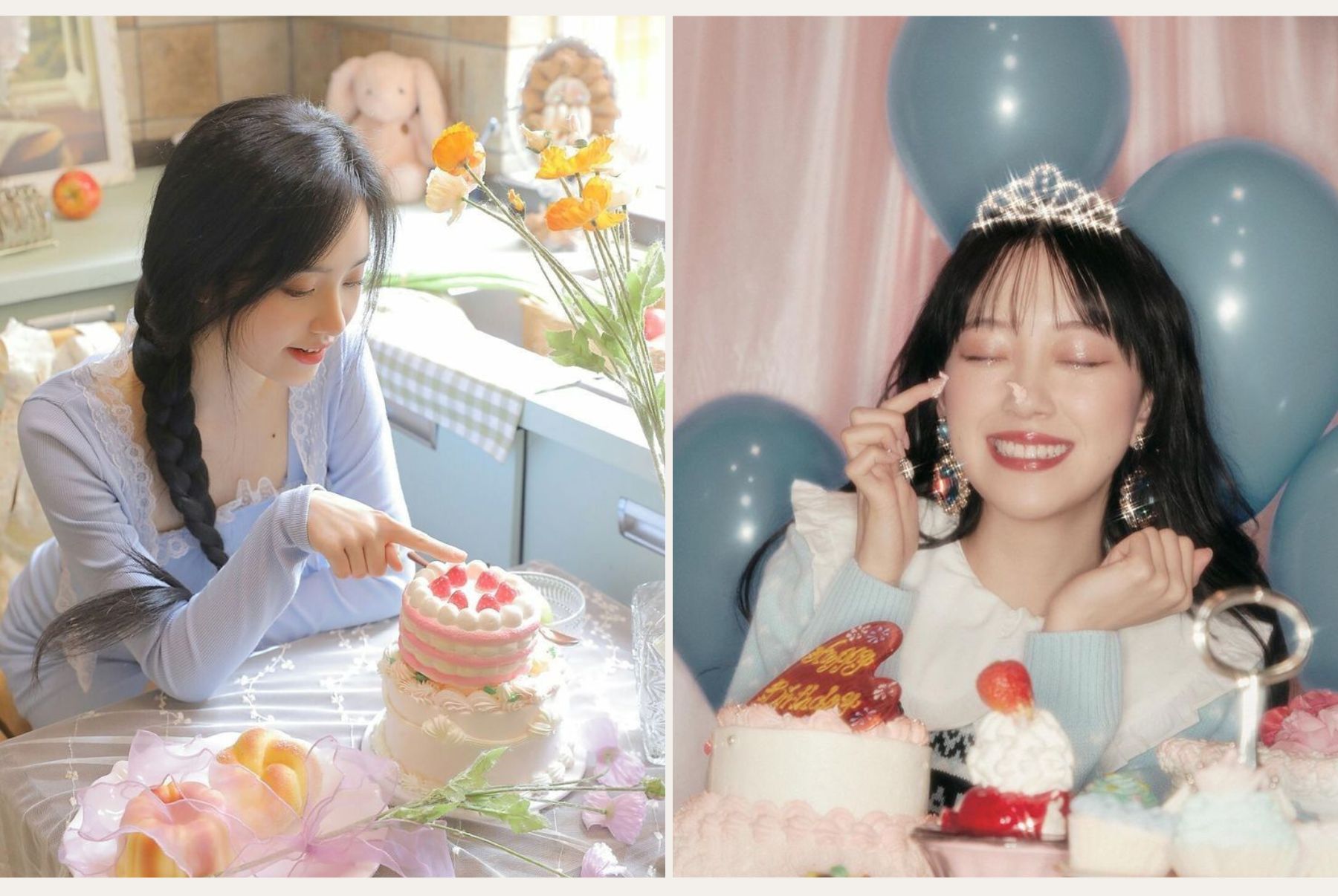 cách tạo dáng chụp ảnh với bánh sinh nhật