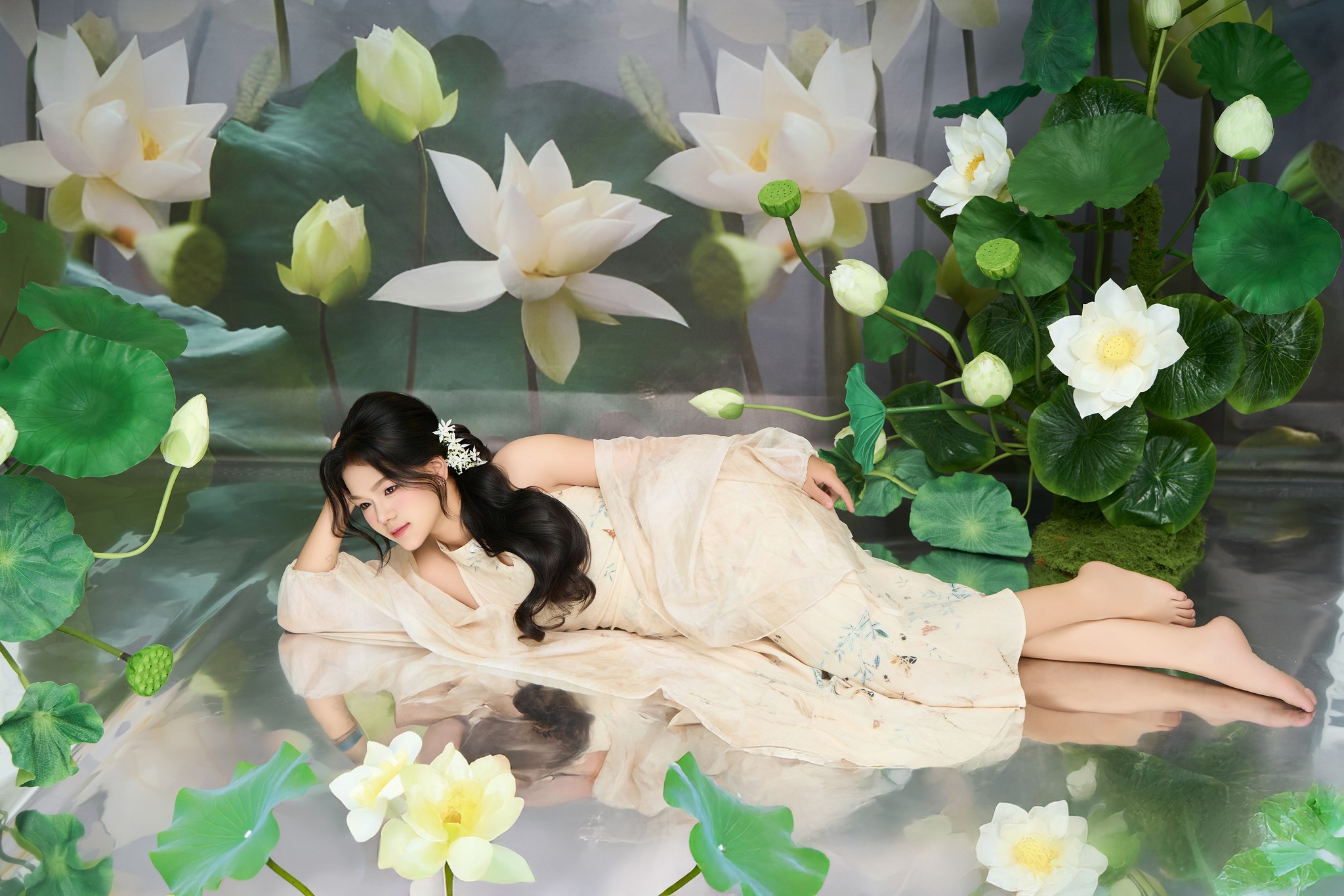 ý tưởng chụp ảnh hoa sen