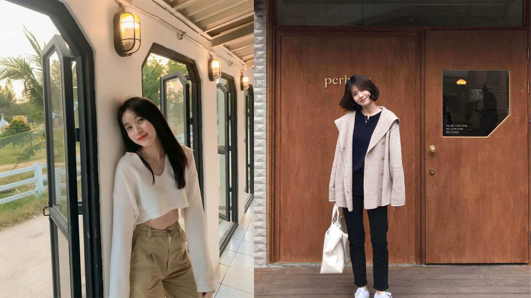 Tạo dáng dễ thương khi đứng nghiêng đầu