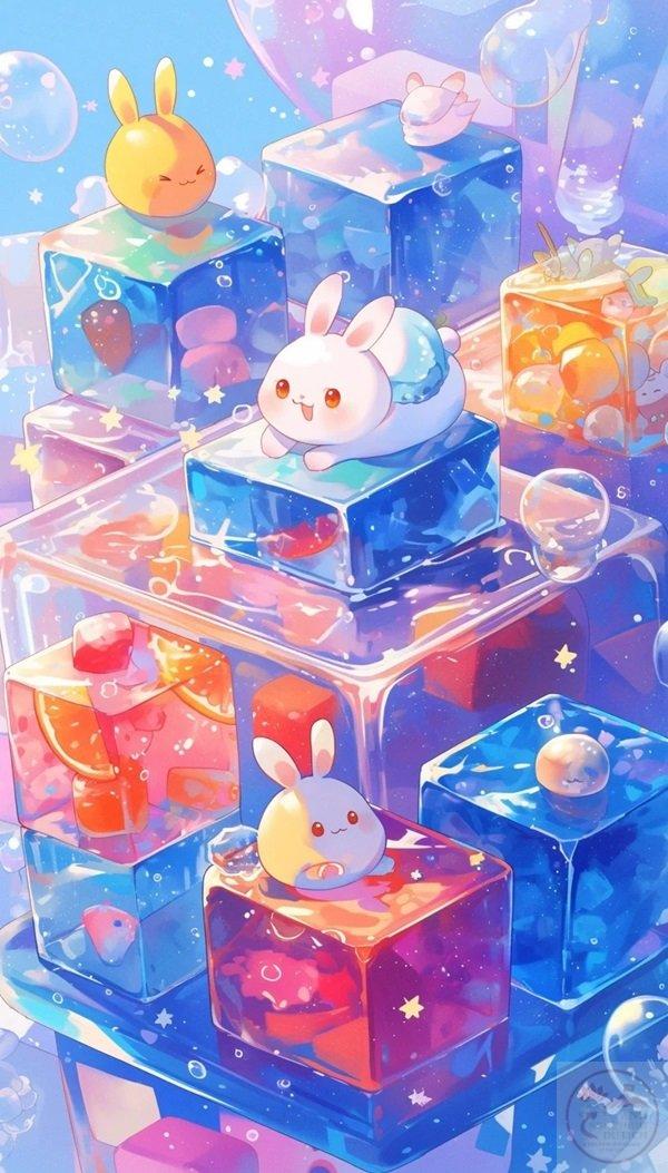 Thỏ chibi nền điện thoại