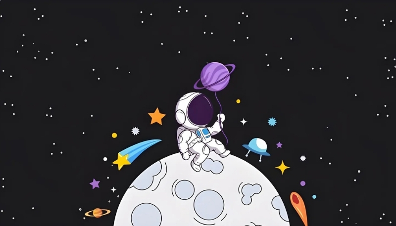 Hình nền phi hành gia xu hướng tiktok cho máy tính