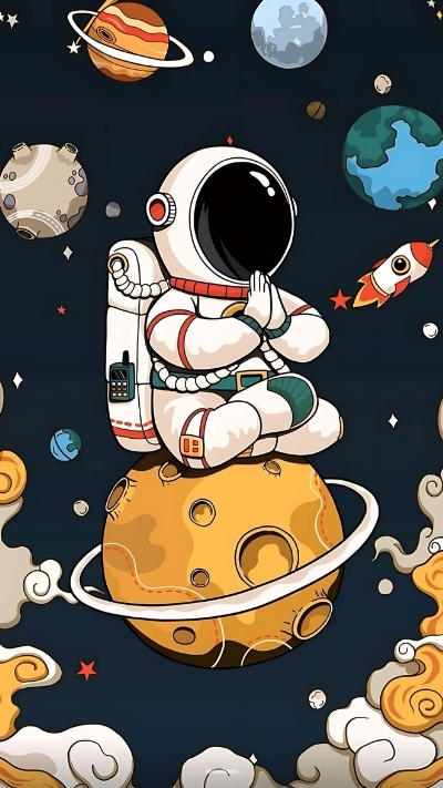 Hình ảnh phi hành gia chill