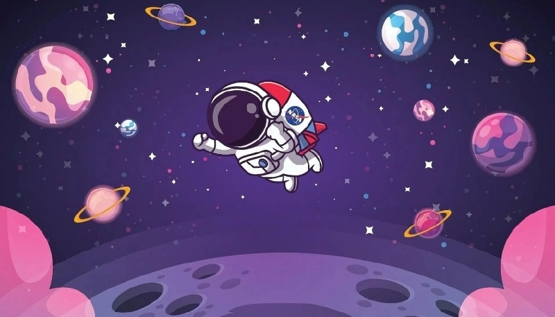 Hình nền phi hành gia chill nhẹ nhàng tiktok cho máy tính