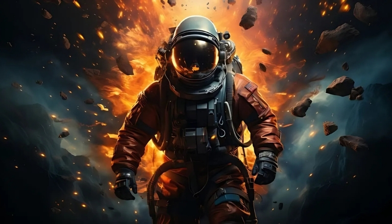 hình nền phi hành gia đen trắng