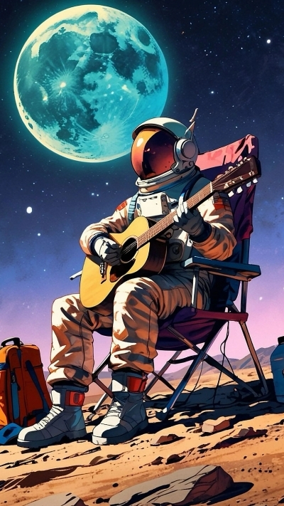 Hình nền phi hành gia cute cho màn hình điện thoại