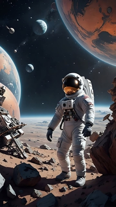 Hình nền phi hành gia 3D tuyệt đẹp cho điện thoại