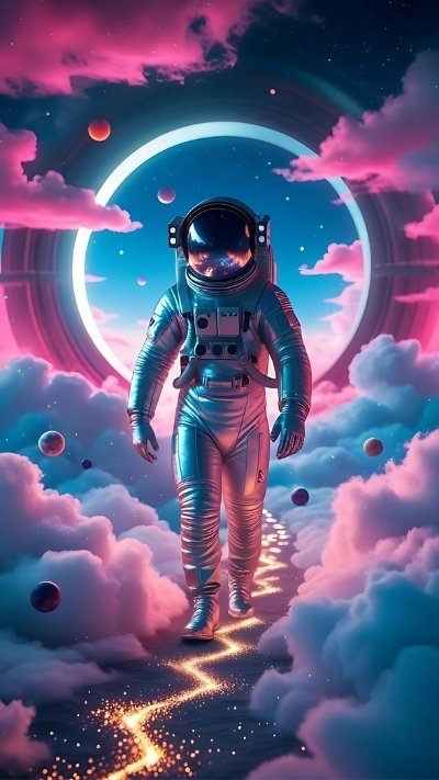 Hình nền phi hành gia 3D sinh động cho điện thoại