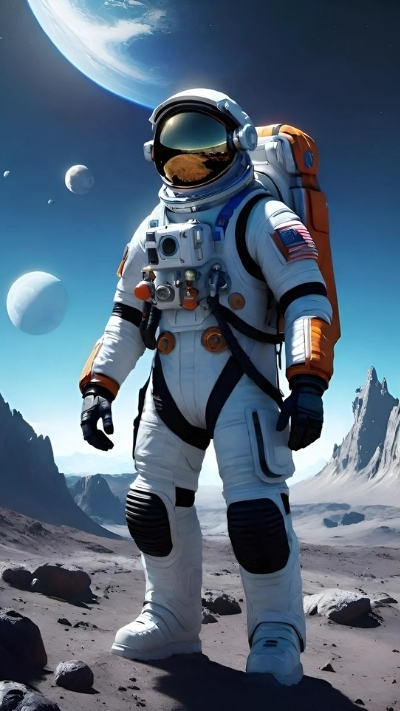 Hình nền phi hành gia 3D độc đáo cho điện thoại