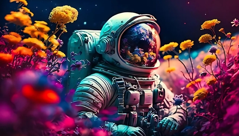 Hình nền phi hành gia 3D sinh động cho máy tính