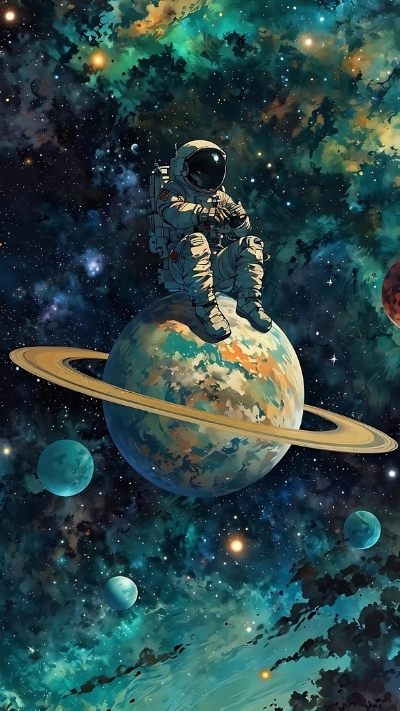 Hình nền phi hành gia nghệ thuật cho điện thoại