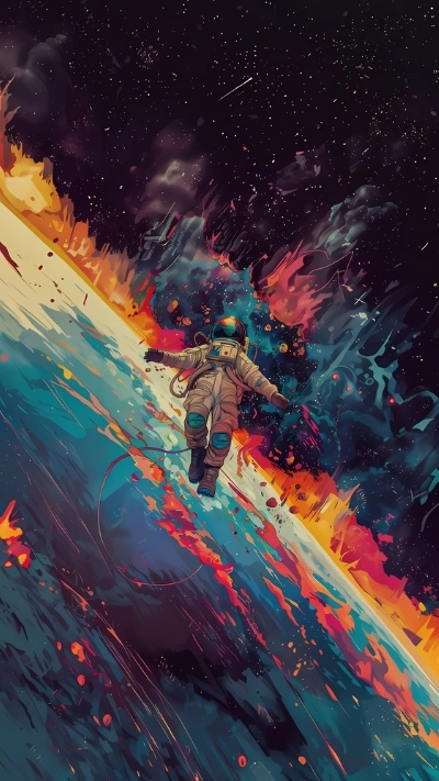 Hình nền phi hành gia độc đáo nghệ thuật cho điện thoại