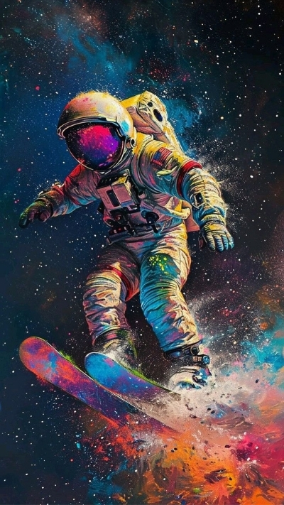 Hình nền phi hành gia nghệ thuật nổi bật cho điện thoại