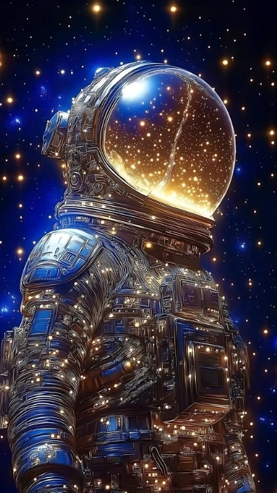 Hình nền phi hành gia nghệ thuật độc đáo cho điện thoại