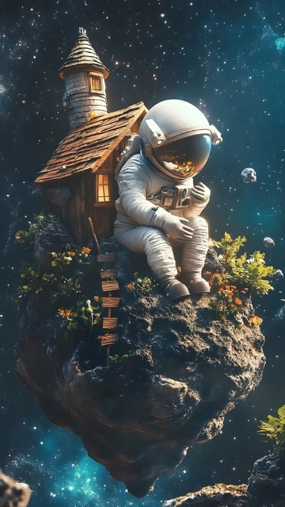 Hình nền phi hành gia nghệ thuật đẹp mắt cho điện thoại