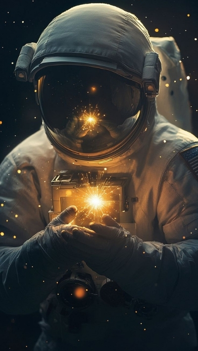 Hình nền phi hành gia nghệ thuật phá cách cho điện thoại