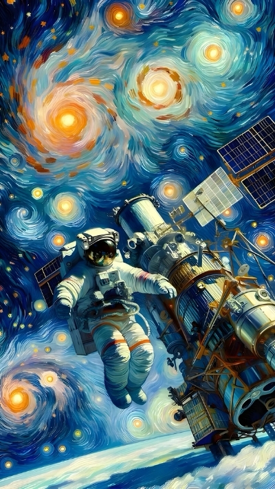 Hình nền phi hành gia nghệ thuật trừu tượng cho điện thoại