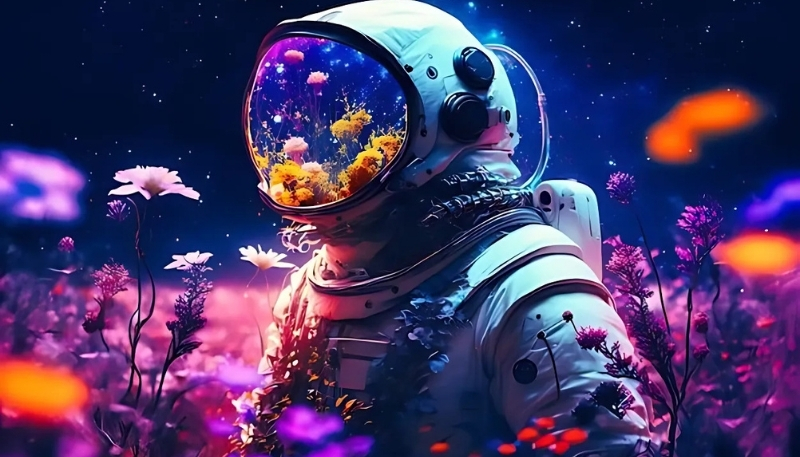 Hình nền phi hành gia nghệ thuật cho máy tính