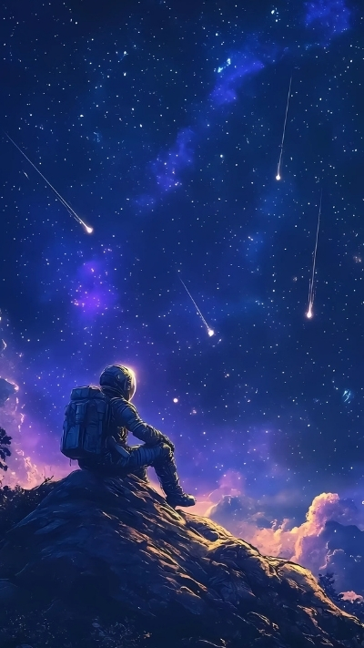 Hình nền phi hành gia một mình trong vũ trụ cho điện thoại