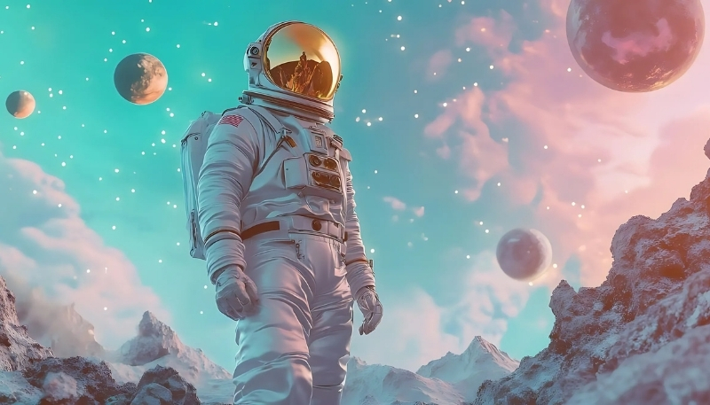 Hình nền phi hành gia cô đơn cho máy tính