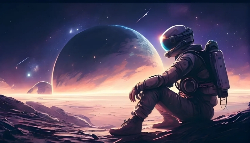 Hình nền phi hành gia cô đơn, lạc lõng cho máy tính